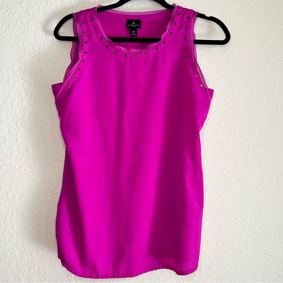 Worthington petite magenta top with rivets. Small - Picture 1 of 4